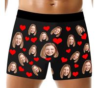 Boxers personnalisés avec visage avec image amusante pour Noël, anniversaire, mariage, Saint-Valentin, anniversaire de mariage, style 5, XL