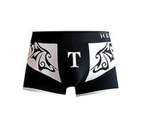 Boxers pour homme - Caleçon confortable avec imprimé ailé - Respirant - Taille élastique - Sous-vêtements doux et parfaits - Sous-vêtements décontractés pour le sport et la vie quotidienne, Noir , M