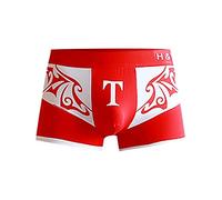 Boxers pour homme - Caleçon confortable avec imprimé ailé - Respirant - Taille élastique - Sous-vêtements doux et parfaits - Sous-vêtements décontractés pour le sport et la vie quotidienne, rouge, M