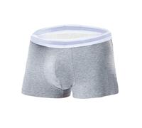 Boxers pour homme - En coton - Couleur unie - Respirant - Confortable - Taille élastique - Convient pour le sport et la vie quotidienne, gris, XXL