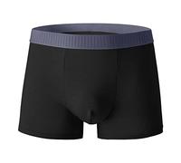 Boxers pour hommes en coton, short rétro grandes tailles, sous-vêtements légers, évacuant l'humidité, culotte respirante, boxer classique, maison, slip de sport décontracté, Noir , XL