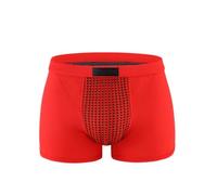 Boxers pour hommes, sous-vêtements doux et coupe idéale Short rétro respirant sans notes qui grattent les hommes, sous-vêtements pour le sport et la vie quotidienne, L-5XL, rouge, 5XL