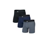 Boxers saxx essential cotton brief fly gris bleu noir homme lot de 3