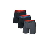 Saxx Underwear - Pack de 3 boxers respirants - Multi-Sport Mesh BB Fly Red/Mint/Blue Jagged WB 3pk pour Homme - Taille M - Noir Noir M