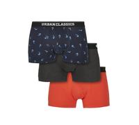 Urban Classics Boxers bleu nuit / bleu ciel / rouge orangé / noir chiné Taille 5XL
