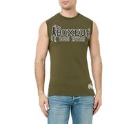 BOXEUR DES RUES® Débardeur pour homme avec logo, Army, Medium