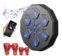 Boxeur Musical Mural, Cible D'EntraîNement Aux RéActions Sensibles à La Boxe, Connexion Bluetooth/Son StéRéO, pour Enfants Et Adultes à La Salle De Sport à Domicile,Adult+KidsGloves