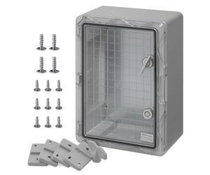 BOXEXPERT coffret de distribution exterieur IP65 ABS 350 x 250 x 150 mm Fleet, etanche, armoire electrique/coffret mural, boitier industriel vide, noir