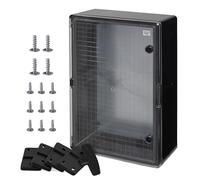 BOXEXPERT coffret de distribution exterieur IP65 ABS 600 x 400 x 200 mm Fleet, etanche, armoire electrique/coffret mural, boitier industriel vide, noir