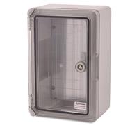 BOXEXPERT® coffret electrique etanche exterieu [plastique ABS - IP65] Gris porte transparente (la série Fleet) 300x200x130mm | boitier electrique | coffret électrique étanche | armoire electrique