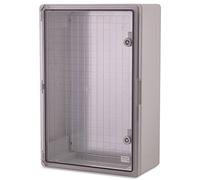 BOXEXPERT® coffret electrique etanche exterieu [plastique ABS - IP65] Gris porte transparente (la série Fleet) 600x400x200mm | boitier electrique | coffret électrique étanche | armoire electrique