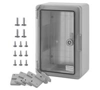 BOXEXPERT® coffret electrique etanche exterieu [plastique ABS - IP65] Gris porte transparente (la série Fleet) 300x200x130mm | boitier electrique | coffret électrique étanche | armoire electrique