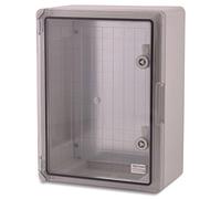 BOXEXPERT® coffret electrique etanche exterieu [plastique ABS - IP65] Gris porte transparente (la série Fleet) 400x300x170mm | boitier electrique | coffret électrique étanche | armoire electrique