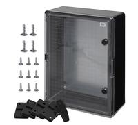BOXEXPERT® coffret electrique etanche exterieu [plastique ABS - IP65] Noir porte transparente (la série Fleet) 500x400x180mm | boitier electrique | coffret électrique étanche | armoire electrique