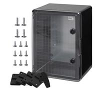 BOXEXPERT® coffret electrique etanche exterieu [plastique ABS - IP65] Noir porte transparente (la série Fleet) 400x300x220mm | boitier electrique | coffret électrique étanche | armoire electrique