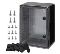BOXEXPERT® coffret electrique etanche exterieu [plastique ABS - IP65] Noir porte transparente (la série Fleet) 400x300x170mm | boitier electrique | coffret électrique étanche | armoire electrique
