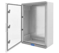 BOXEXPERT® Coffret étanche IP67 avec porte transparente, ABS gris 600x400x200 mm | Extérieur | Série Fleet Pro | Coffret vide