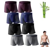 Caleçon en Fibre De Bambou, Boxer en Fibre De Bambou Boxhero, sous-vêtements évacuant L'humidité en Fibre De Bambou Boxhero, Confortable Doux Respirant (L,8 Mélanger)