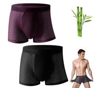 Caleçon en Fibre De Bambou, Boxer en Fibre De Bambou Boxhero, sous-vêtements évacuant L'humidité en Fibre De Bambou Boxhero, Confortable Doux Respirant (3XL,Vin Noir)