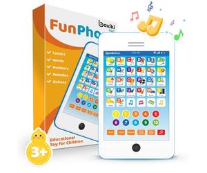 Boxiki kids Amusant téléphone, Tablette d'apprentissage en Anglais avec 6 Jeux d'apprentissage. Tablette Interactive pour Apprendre Les Chiffres, ABC, l'orthographe, Mélodies | Jouet éducatif