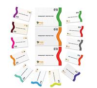 Boxiki Travel Lot de 15 Pochettes de Protection RFID Code de Couleur - 12 Pochettes pour Carte de crédit + 3 pour Passeport - Antivol Optimal - Blanc