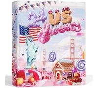 BOXILAND® Calendrier de l’Avent USA 2025 avec friandises américaines [ORIGINAL US CANDY] - Pour enfants, femmes et hommes - Calendrier de l’Avent US Sweets - Bonbons des États-Unis