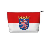 BOXILTD Drapeau de l'État du Bade-Wurtemberg - Trousse de maquillage souple de voyage compacte avec fermeture éclair - Idéal pour les essentiels, Drapeau de la Hesse, One Size
