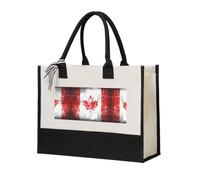 BOXILTD Grand sac fourre-tout en toile avec drapeau de la Caroline du Sud - Sac à main pour femme, sac fourre-tout polyvalent en toile pour un usage quotidien, Drapeau rétro du Canada, Taille unique