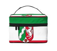 BOXILTD Grande trousse de maquillage drapeau du canton de Mecklembourg pour femme - Trousse de maquillage de voyage pour la maison, la salle de sport et les longs voyages - Noir, Drapeau de la