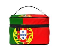 BOXILTD Grande trousse de maquillage drapeau du canton de Mecklembourg pour femme - Trousse de maquillage de voyage pour la maison, la salle de sport et les longs voyages - Noir, Drapeau du Portugal