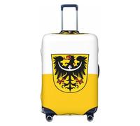 BOXILTD Housse de protection pour bagage de voyage avec drapeau de Silésie - Housse de protection pour valise de 45,7 à 81,3 cm, noir, violet, rouge, Noir/blanc, Medium