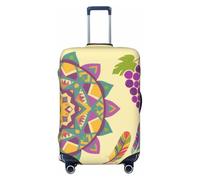 BOXILTD Housse de protection pour bagage de voyage avec plumes et raisins - Pour valise de 45,7 à 81,3 cm - Noir, violet, rouge, noir, X-Large