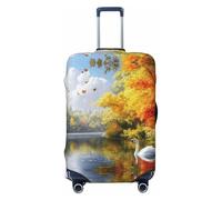 BOXILTD Housse de protection pour bagage de voyage Cygne dans l'eau - Housse de protection pour valise de 45,7 à 81,3 cm, noir, violet, rouge, noir, X-Large