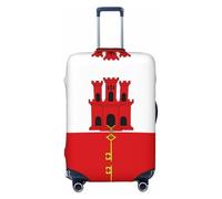 BOXILTD Housse de protection pour bagage de voyage motif drapeau de Gibraltar - Pour valise de 45,7 à 81,3 cm - Noir, violet, rouge, Noir/blanc, X-Large