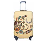 BOXILTD Housse de protection pour bagages de voyage avec fleurs et plumes - Convient aux bagages de 45,7 à 81,3 cm, noir, violet, rouge, noir, Small