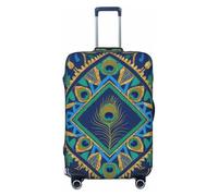 BOXILTD Housse de protection pour bagages de voyage avec plumes de paon pour bagages de 45,7 à 81,3 cm, noir, violet, rouge, noir, X-Large