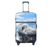 BOXILTD Housse de protection pour valise de voyage motif cygne sur la surface de l'eau pour bagages de 45,7 à 81,3 cm, noir, violet, rouge, noir, Small