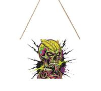 BOXILTD Plaque murale d'Halloween imprimée crâne féroce pour porche | Améliorez votre ambiance effrayante d'Halloween avec une plaque murale personnalisée à suspendre pour transformer votre