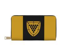 BOXILTD Portefeuille en cuir marron pour homme et femme - Long portefeuille à fermeture éclair, grande capacité avec porte-cartes de crédit, Drapeau du comté de Cornouailles, One Size