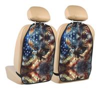 BOXILTD Soaring Eagle Lot de 2 protections intérieures universelles pour siège arrière de voiture - Tapis de protection avec organiseur, noir