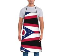BOXILTD Tablier drapeau de l'État de l'Ohio - Tabliers de cuisine pour homme et femme, noir, parfait pour la cuisine, le barista, le salon et plus encore