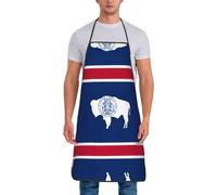 BOXILTD Tablier drapeau de l'État du Wyoming - Tabliers de cuisine pour homme et femme - Noir - Parfait pour la cuisine, le barista, le salon et plus encore