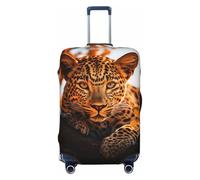 BOXILTD The Deep Eyed Leopard Housse de protection pour valise de 45,7 à 81,3 cm, noir, violet, rouge, noir, Medium