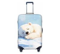 BOXILTD The Polar Bear is Sleeping Housse de protection pour valise de 45,7 à 81,3 cm, noir, violet, rouge, noir, Medium