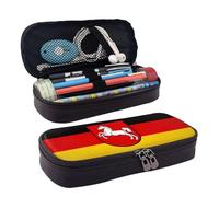 BOXILTD Trousse à crayons en cuir avec motif drapeau de Basse-Saxe - Trousse multifonction avec fermeture éclair, un joli porte-stylo adapté pour le travail