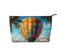 BOXILTD Trousse de maquillage avec motif loup sautant - Trousse de maquillage de voyage souple, compacte avec fermeture éclair, idéale pour les essentiels, Montgolfière hawaïenne, One Size