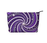 BOXILTD Trousse de maquillage avec motif papillon violet - Trousse de maquillage de voyage compacte avec fermeture éclair idéale pour les essentiels, Chaîne de perles, One Size