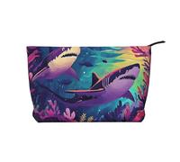 BOXILTD Trousse de maquillage Canards dans l'eau - Trousse de maquillage de voyage souple, compacte avec fermeture éclair, idéale pour les essentiels, Requin des mers profondes, One Size