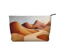 BOXILTD Trousse de maquillage en forme de cercle jaune - Trousse de maquillage de voyage souple, compacte avec fermeture éclair, idéale pour les essentiels, Route sinueuse, One Size