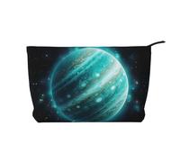 BOXILTD Une trousse de maquillage ludique en forme de petit chat - Trousse de maquillage de voyage souple, compacte avec fermeture éclair, idéale pour les essentiels, Planète rotative, One Size